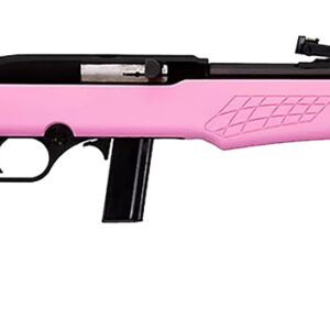 Rossi RS22L1811P RS22  Full Size 22 LR 10+1 18" Matte Black Steel Barrel, Matte Black Grooved Aluminum Receiver, Pink Synthetic Fixed Stock