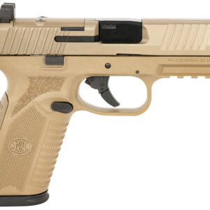 FN 66101382 510 MRD Full Size 10mm Auto 10+1, 4.10" Black Target Crown Steel Barrel, Flat Dark Earth PVD Optic Cut/Serrated Steel Slide & Polymer Frame w/Picatinny Rail, Ambidextrous