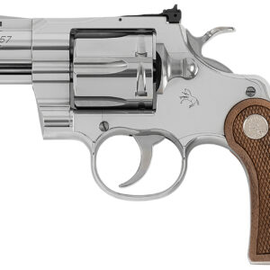 Colt Mfg PYTHONSP2WCTS Python  357 Mag/38 Special 6 Shot 2.50" Stainless Recessed Target/Vent Rib Barrel, Stainless Cylinder & Frame, Walnut w/Colt Medallion Grip