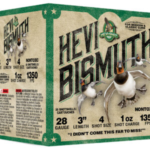 HEVI-Shot HS18434 HEVI-Bismuth Waterfowl 28Gauge 3" 1oz 4Shot 25 Per Box/10 Case