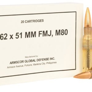 Armscor 50319 Rifle M80 7.62x51mmNATO 147gr Full Metal Jacket 20 Per Box/10 Case