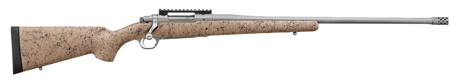 Ruger 57154 Hawkeye FTW Hunter Full Size 308 Win 4+1 22" Matte Stainless Steel Threaded Barrel, Picatinny Rail Stainless Steel Receiver, Speckled Tan/Black HS Precision Synthetic Stock