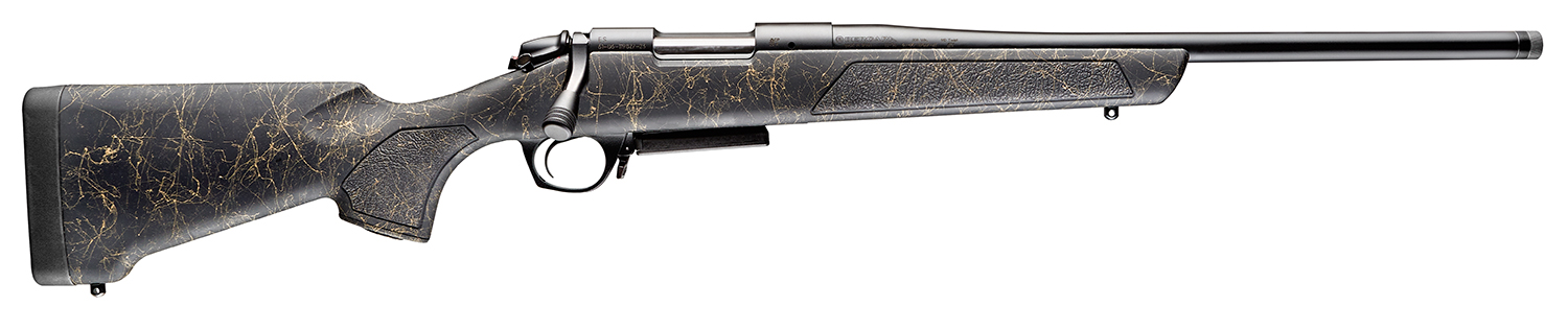 Bergara Rifles B14S907 B-14 Stoke 7mm-08 Rem 4+1, 20" Graphite Black Cerakote #4.5 Contour Threaded Barrel, Graphite Black Cerakote Steel Receiver, Black Webbed Tan Fixed w/SoftTouch Synthetic Stock