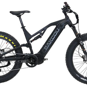 Bakcou E-bikes BSC19BB21 Scout Large Matte Black 19" Frame, 11 Speed Sram NX, 11-42t Rear Cassette BafangUltra Mid-Drive Motor