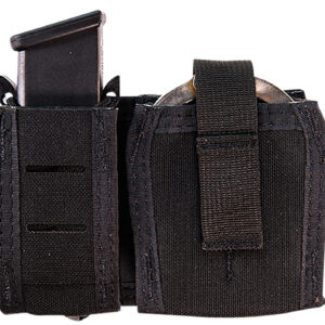 High Speed Gear 41P000BK TACO Duty Single Pistol & Handcuff Holder, Black Nylon with MOLLE Exterior, Fits MOLLE & 2" Belt