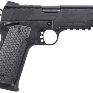 Girsan 391155 MC1911 C Influencer Compact 10mm Auto 9+1 4.40" Black Steel Barrel, Black Camo Optic Ready/Serrated Steel Slide & Frame w/Picatinny Rail & Beavertail, Black Polymer Grip