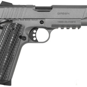 Girsan 391149 MC1911 S Influencer Full Size 38 Super 9+1 5" Black Steel Barrel, Tungsten Gray Cerakote Optic Ready/Serrated Steel Slide & Frame w/Picatinny Rail & Beavertail, Gray Polymer Grip