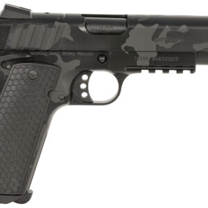 Girsan 391158 MC1911 S Influencer Full Size 10mm Auto 9+1 5" Black Steel Barrel, Black Camo Optic Ready/Serrated Steel Slide & Frame w/Picatinny Rail & Beavertail, Black Polymer Grip