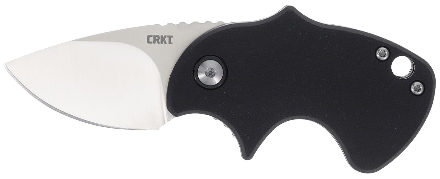 CRKT 7930 Orca Compact 1.79" Folding Plain Satin D2 Steel Blade, Black GRN Handle