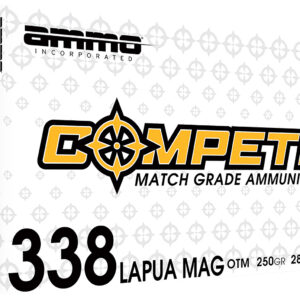 Ammo Inc 338LM250BTHPA20 Compete  338LapuaMag 250gr Open Tip Match 20 Per Box/10 Case