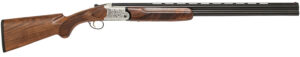 Chiappa Firearms 930378 202AE 12 Gauge Break Open 3" 2 28" Black Chrome Lined Vent Rib Barrel, Nickel-Plated Engraved Aluminum Receiver, Fixed Walnut Stock