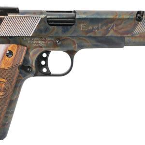 Iver Johnson Arms EAGLEXL10CC Eagle XL Full Size Frame 10mm Auto 8+1 6" Black Ported Barrel, Color Case Hardened Serrated Steel Slide & Frame w/Beavertail, Diamondwood Walnut w/Integrated Logo Grip