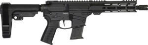 CMMG 57A340FAB Banshee MK57 5.7x28mm 20+1 8" Black Nitride Medium Taper Threaded Barrel, EML 7" M-LOK Handguards, Black Armor Cerakote Aluminum Picatinny Rail Receiver, CMMG Zeroed Grips