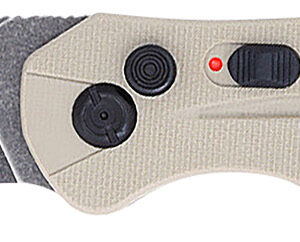 CobraTec Knives TANDIABLOAUTO Diablo  3.50" Folding Black Stonewashed D2 Steel Blade, 4.75" Tan Textured G10 Scales Handle