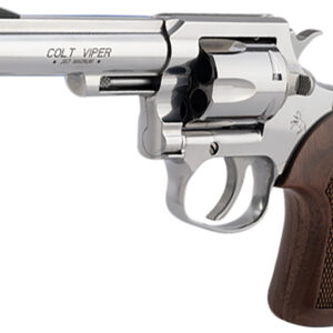Colt Mfg VIPERSP4WRR Viper  357 Mag/38 Special 6rd 4.25" 1/2 Lug Stainless Steel Barrel, Stainless Steel Cylinder & Frame, American Walnut Grip, Exposed Hammer