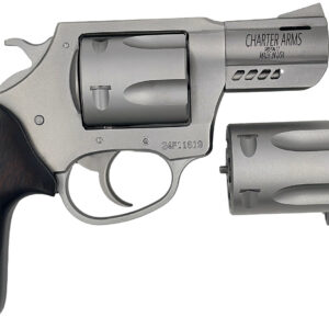 Charter Arms 73920 Mag Pug & Pitbull  38 Special 357 Mag 9mm 5 Shot 2.2" Stainless Steel Classic Walnut Wood Grip