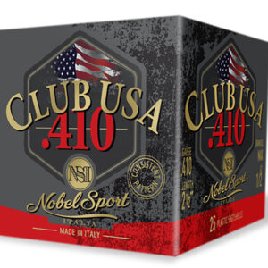 Nobel/eurosports Llc ANS4128  Club USA 410Gauge 2.50" 1/2oz 8Shot 25 Per Box/10 Case