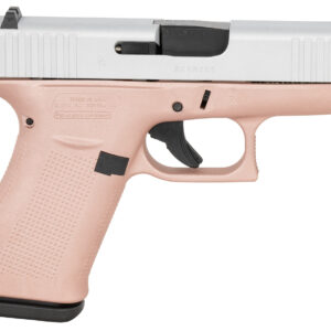 Glock UX4350204RGFCSS G43  Slim Sub-Compact Frame 9mm Luger 10+1 3.41" Black GMB Barrel, Crushed Silver Serrated Steel Slide, Rose Gold Polymer Frame w/Beavertail, Textured Polymer Grip, Ambidextrous