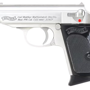 Walther Arms 4796060 PPK  32 ACP 6+1 3.30" Stainless Steel Threaded Barrel, Stainless Serrated Steel Slide, Stainless Steel Frame w/Beavertail, Textured Polymer Grip