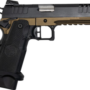 Great Lakes Firearms GL1911DS9FSSBRZ 1911 DS Synergy 9mm Luger 20+1 5" Optic Cut/Serrated Cerakote Black Molded Grip Bronze Frame