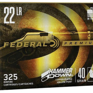 Federal 22HAM Hammer Down Rimfire 22LR 40gr Copper Plated Hollow Point 325 Per Box/10 Case