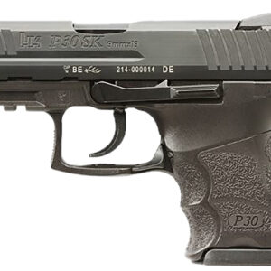 HK 81001107 P30SK V3 Sub-Compact Frame 9mm Luger 12+1/15+1 3.27" Black Steel Barrel, Black Cerakote Serrated Steel Slide, Black Polymer Frame w/Picatinny Rail, Ambidextrous