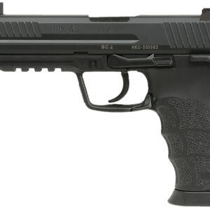 HK 81001117 HK45 V1 .45 ACP 10+1 4.46" Black Threaded Barrel, Black Cerakote Serrated Steel Slide, Black Polymer Frame w/Picatinny Rail, Ambidextrous