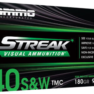 Ammo Inc 40180TMCSTRKGRN50 Streak Visual (GREEN)  40S&W 180gr Total Metal Case 50 Per Box/20 Case