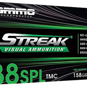 Ammo Inc 38158TMCSTRKGRN50 Streak Visual (GREEN)  38Special 158gr Total Metal Case 50 Per Box/20 Case