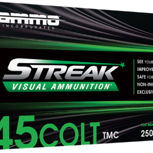 Ammo Inc 45C250TMCSTRKGRN50 Streak Visual (GREEN)  45Colt 250gr Total Metal Case 50 Per Box/20 Case