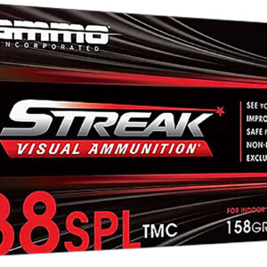 Ammo Inc 38158TMCSTRKRED50 Streak Visual (RED)  38Special 158gr Total Metal Case 50 Per Box/20 Case