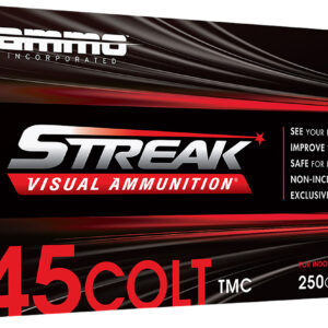 Ammo Inc 45C250TMCSTRKRED50 Streak Visual (RED)  45Colt 250gr Total Metal Case 50 Per Box/20 Case
