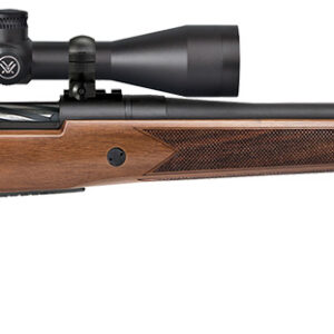 Mossberg 28237 Patriot w/Optic Full Size 6.5 PRC 4+1 24" Matte Blued Fluted Threaded Barrel, Matte Blued Drilled & Tapped Receiver, Walnut Fixed Stock, Vortex Crossfire II 3-9x40mm Scope, Right Hand