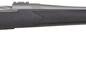 Mossberg 28245 Patriot  Full Size 6.5 PRC 4+1 24" Stainless Cerakote Fluted Threaded Barrel, Drilled & Tapped Stainless Cerakote Receiver, Black Fixed Synthetic Stock