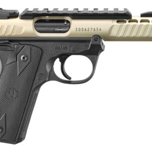 Ruger 43955 Mark IV 22/45 Lite 22 LR 10+1 4.40" Stainless Threaded Barrel, Champagne Anodized Serrated Slide w/Picatinny Rail, Black Anodized Polymer Frame, Black Checkered 1911-Style Grip