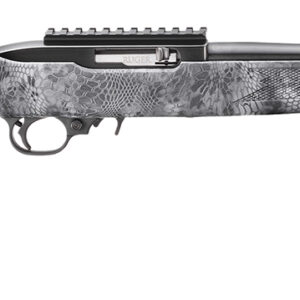 Ruger 31215 10/22  Carbine 22 LR 10+1 16.12" Satin Black Steel Threaded Barrel, Steel Receiver w/Scope Rail, Fixed Kryptek Typhon Camo Synthetic Stock