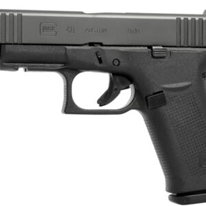 Glock PA4850201FR G48  Slim Compact Frame 9mm Luger 10+1 4.17" Black GMB Barrel, Black nDLC Serrated Steel Slide, Black Polymer Frame w/Beavertail & Front Rail, Black Textured Polymer Grip, Right Hand