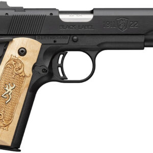 Browning 051067490 1911-22 Black Label Medallion Full Size Frame 22 LR 10+1 4.25" Stainless Steel Barrel, Matte Black Serrated Slide, Matte Black Aluminum Frame w/Beavertail, Maple Medallion Grip