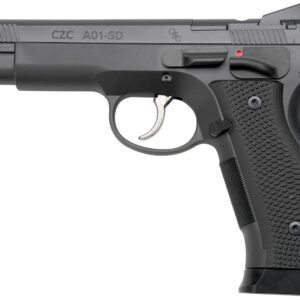 Cz Custom Shop 96333 A01-SD  9mm Luger 19+1 5" Match Grade Bull Barrel, Black Optic Cut/Serrated Steel Slide, Black Polycoat Steel Frame w/Beavertail, Black G10 Grip, Short Dustcover