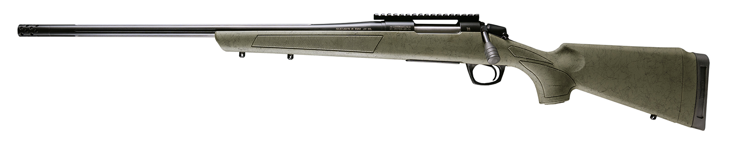 CVA CR3991GLH Cascade XT 300 Win Mag 3+1 24" Graphite Black Cerakote Fluted Threaded Barrel, Graphite Black Cerakote Picatinny Rail, Fixed OD Green w/Black Webbing Synthetic Stock, Left Hand