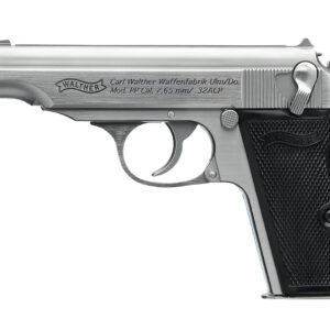 Walther Arms 4796062 PP SD Carry Frame 32 ACP 8+1 3.90" Stainless Steel Threaded Barrel, Stainless Steel Slide & Frame w/Beavertail, Black Polymer Grip