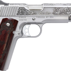 Cnc Firearms CNCPREMIER45 Kimber 1911 Premier 45 ACP 7+1 5" Stainless Steel Barrel, Stainless Steel Engraved Scrollwork/Serrated Slide, Stainless Steel Frame, Engraved Rosewood Grip