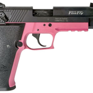 GSG GERG2213TFFPA FireFly  22 LR 13+1 4.90" Black Threaded Barrel, Aluminum Serrated Slide, Pink Aluminum Frame w/Picatinny Rail, Textured Grip