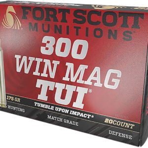 Fort Scott Munitions 300WM-175-SCV2 Tumble Upon Impact (TUI)  300WM 175gr Solid Copper Spun 20 Per Box/10 Case