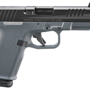 Ruger 19412 RXM  9mm Luger 15+1 4" Black FNC Nitride Threaded Barrel & Alloy Steel Optic Ready/Serrated Slide, Stealth Gray Polymer Frame w/Accessory Rail, RMR/RMSc/DeltaPoint Pro Footprint