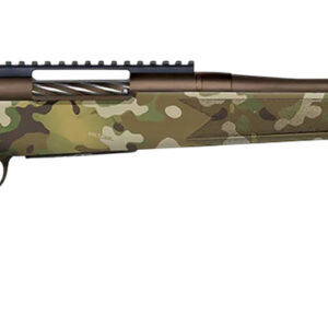 Mossberg 28284 Patriot  Compact 7mm PRC 3+1 20" Patriot Brown Cerakote Threaded Bull Barrel, Patriot Brown Cerakote Steel Receiver w/Picatinny Rail, MultiCam Fixed Synthetic Stock