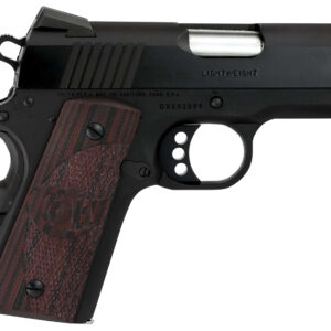 Colt Mfg O7800XE Defender  Compact 45 ACP 7+1 3" Black Steel Barrel, Blued Serrated Slide, Matte Black Cerakote Aluminum Frame w/Beavertail, Black Cherry Tactical G10 Grips, Ambidextrous