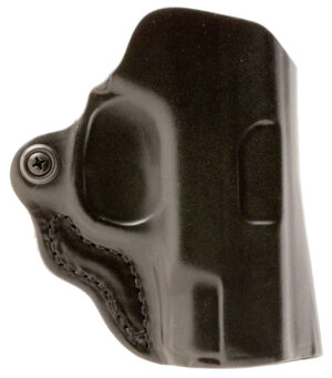 DeSantis Gunhide 019BA8BZ0 Mini Scabbard OWB Black Leather Compatible w/Glock 43, Belt Slide Mount, Right Hand