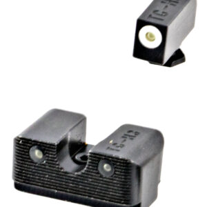 TruGlo TG231G2W Tritium Pro  High, White Outline Tritium Front/ Green Tritium Rear/Black Nitride Fortress Frame, Compatible w/Most Glock Except MOS, Front Post/Rear Dovetail Mount