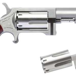 North American Arms SWC250 Sidewinder  22 LR 22 WMR 5 Shot 2.50" Stainless Steel Barrel, Frame & Cylinder, Rosewood Birdshead Grip Exposed Hammer